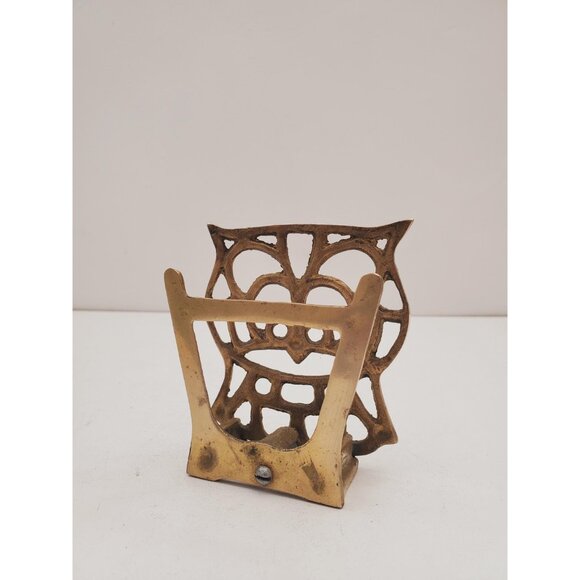 vintage brass owl napkin holder or letter/mail holder - Picture 6 of 10